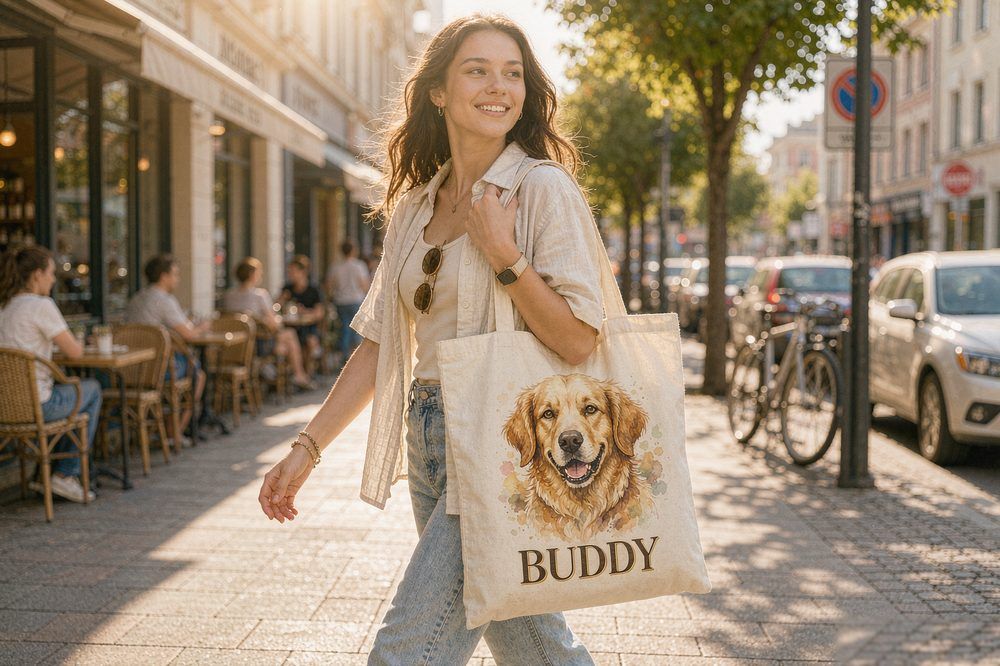 Custom Pet Portrait Tote Bag